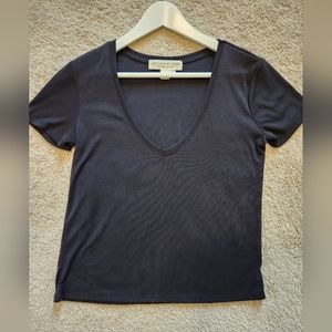 Saltwater Luxe Black Scoop Neck T-Shirt sz XS